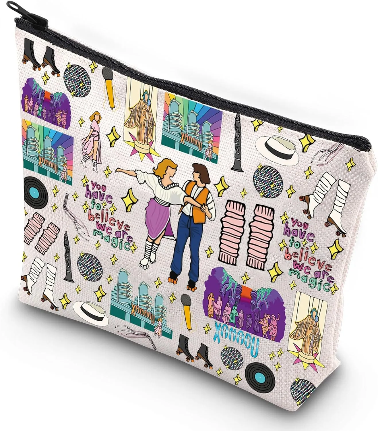 G2TUP Retro 80s Musical Film Travel Accessory Makeup Pouch Music Fans Cosmetic Case Retro Pop Culture Gift (have to believe)
