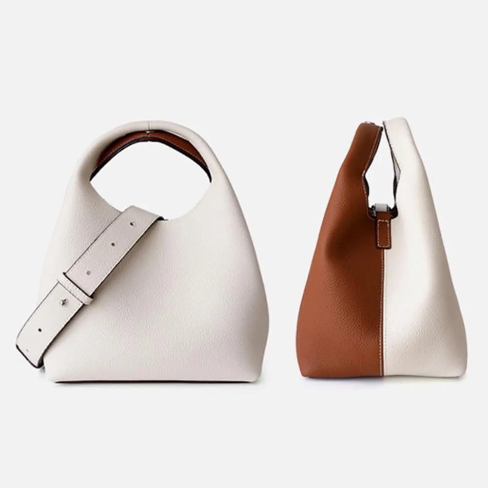 Genuine Leather Bucket Tote Bag Hobo Crossbody Bags for Women Trendy Purses Handbags Shoulder Purse Everyday Purse