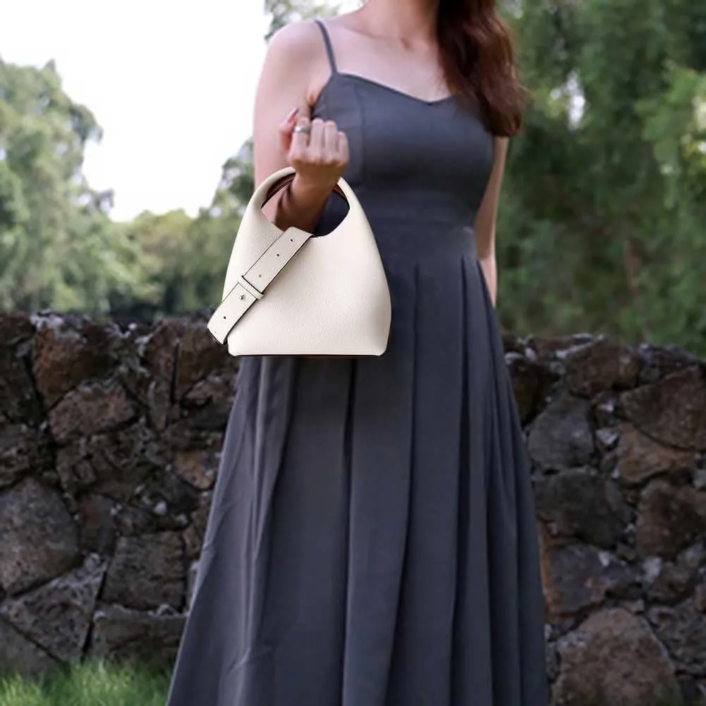 Genuine Leather Bucket Tote Bag Hobo Crossbody Bags for Women Trendy Purses Handbags Shoulder Purse Everyday Purse