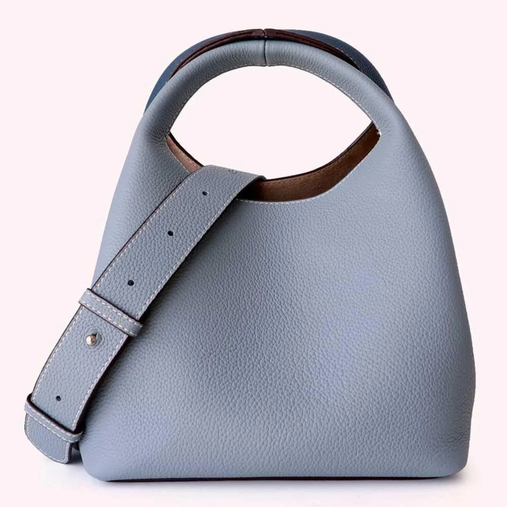 Genuine Leather Bucket Tote Bag Hobo Crossbody Bags for Women Trendy Purses Handbags Shoulder Purse Everyday Purse