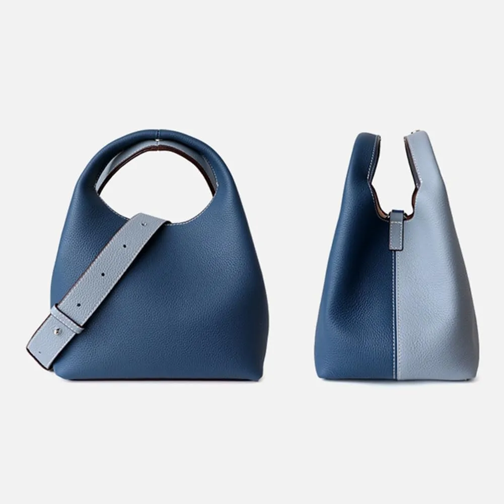 Genuine Leather Bucket Tote Bag Hobo Crossbody Bags for Women Trendy Purses Handbags Shoulder Purse Everyday Purse