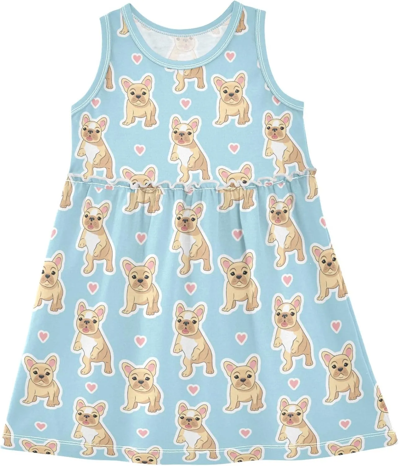 Girls Casual Dress Cute Sleeveless A-Line Swing Beach Summer Dress for 2-8 Years