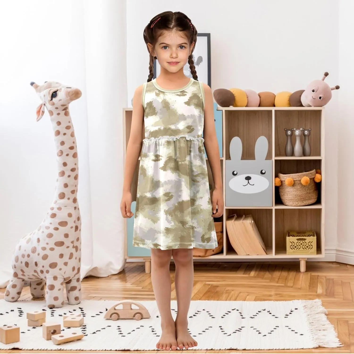 Girls Cute Dress Kids Summer Sleeveless Dresses Sundress Swing Outfit 2-9 Years