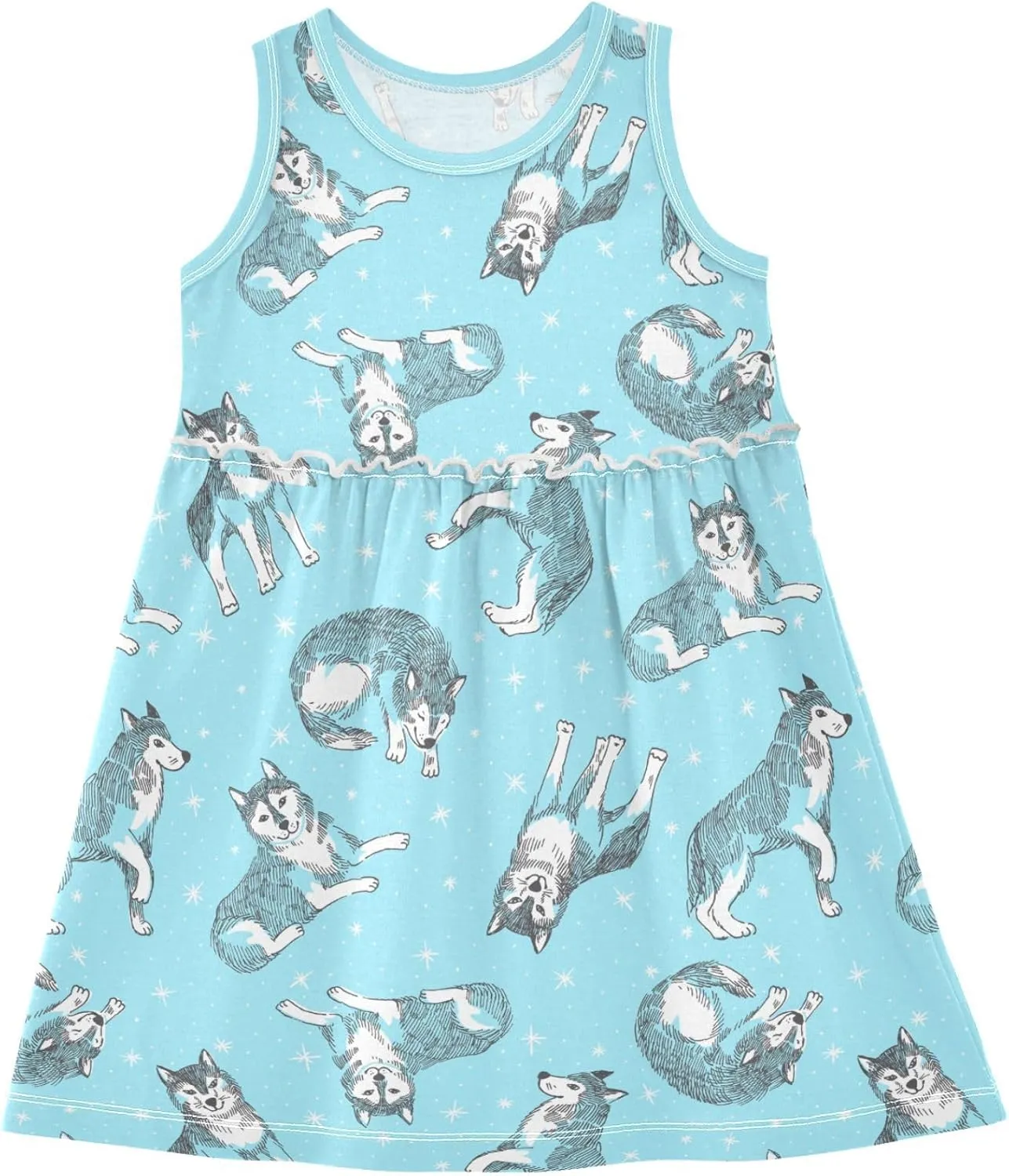 Girl's Sleeveless Cute Print Summer Casual Sundress A-line Dress 2-8 Years