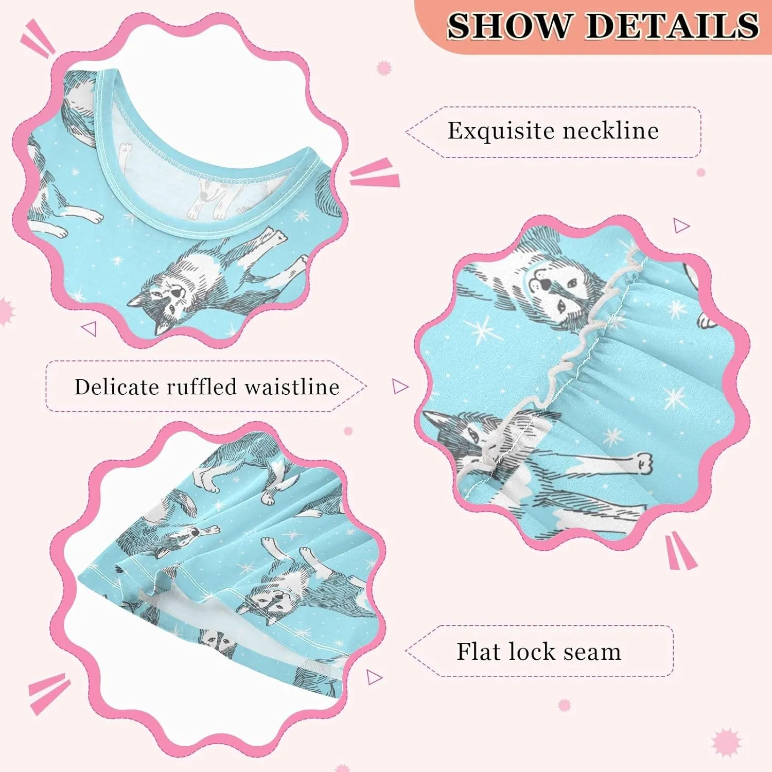 Girl's Sleeveless Cute Print Summer Casual Sundress A-line Dress 2-8 Years