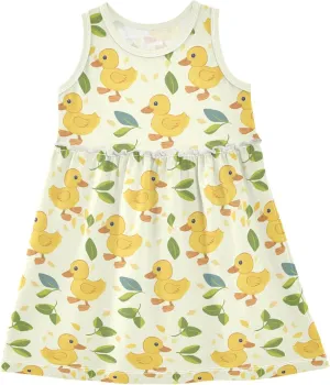 Girls Summer Dress Sleeveless A-Line Swing Sundresses Kids Casual Tank Dresses Beach Playwear Outfit 2-8 Years