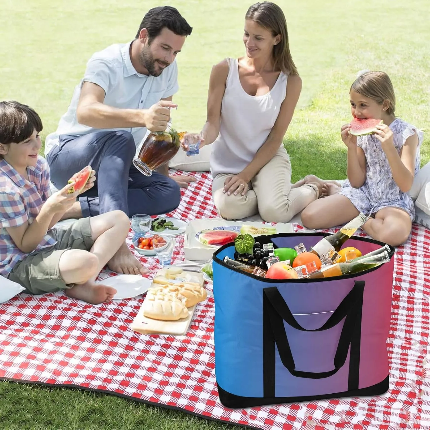 Gradients Tote Bag for Women with Zipper Reusable Grocery Bags Insulated Cooler Bag Shopping Bags Handbags Totes