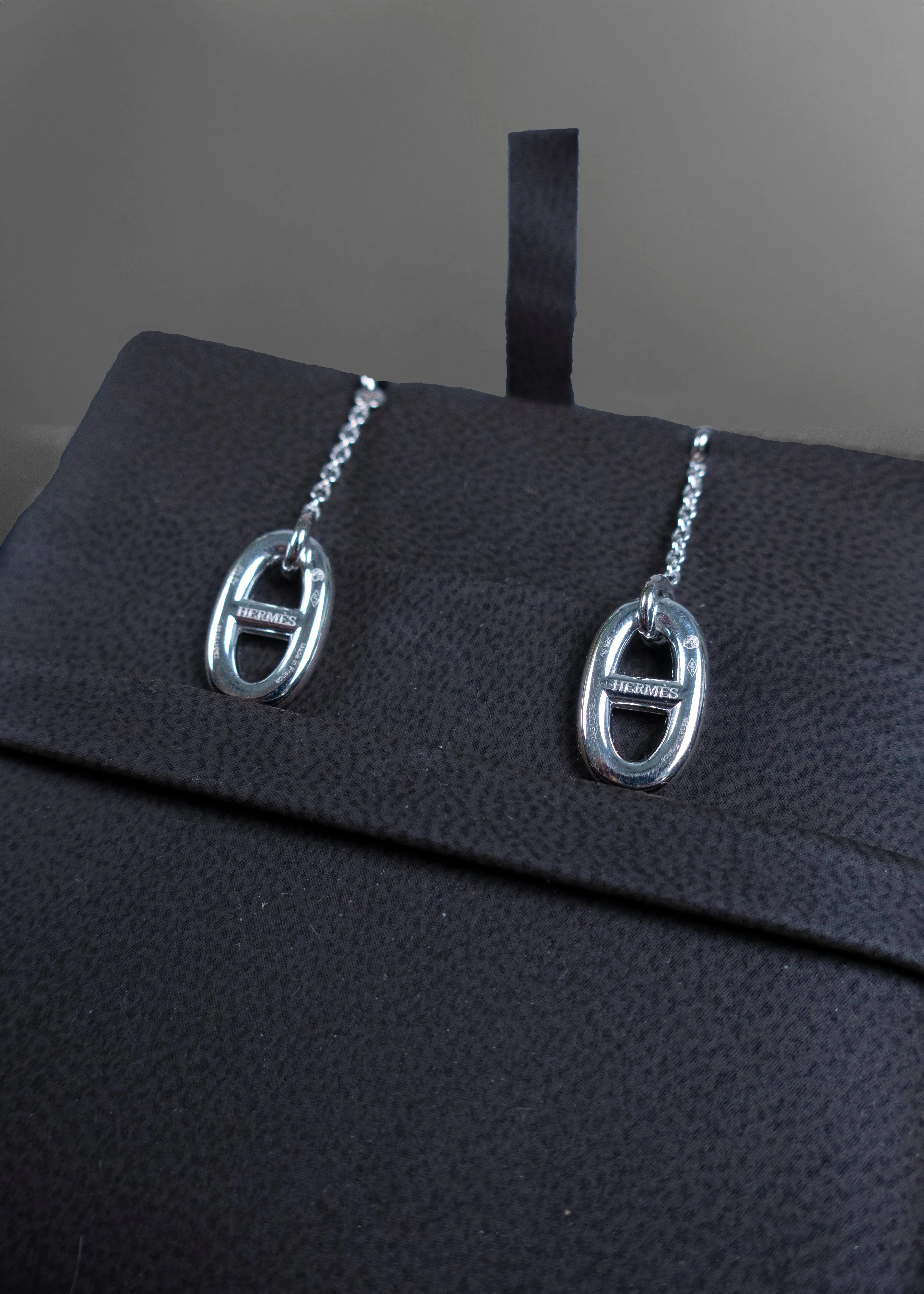 Hermès Chaîne d'Ancre Silver Earrings