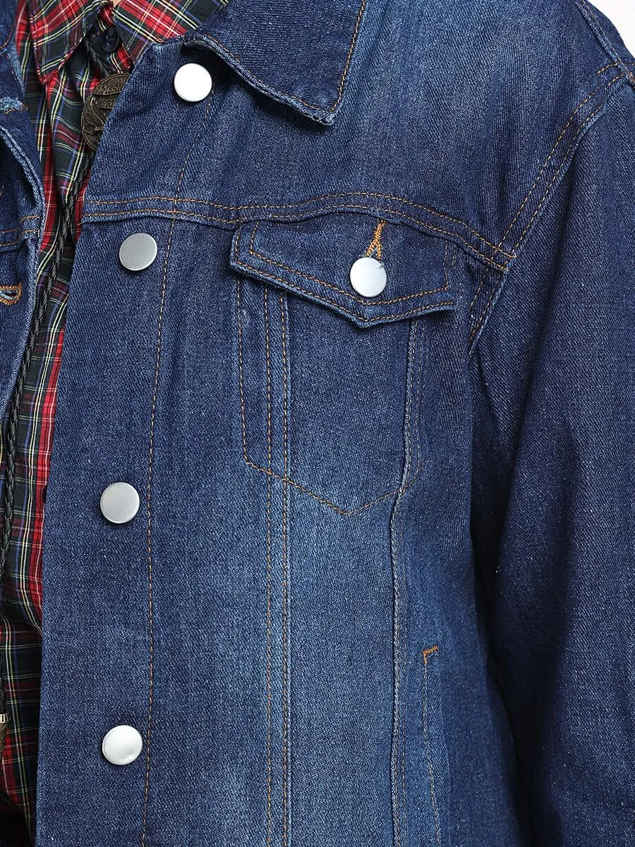J.Corrine Women's Denim Jacket Long Sleeves Button Down Shacket Jacket Jean Coat with Pockets
