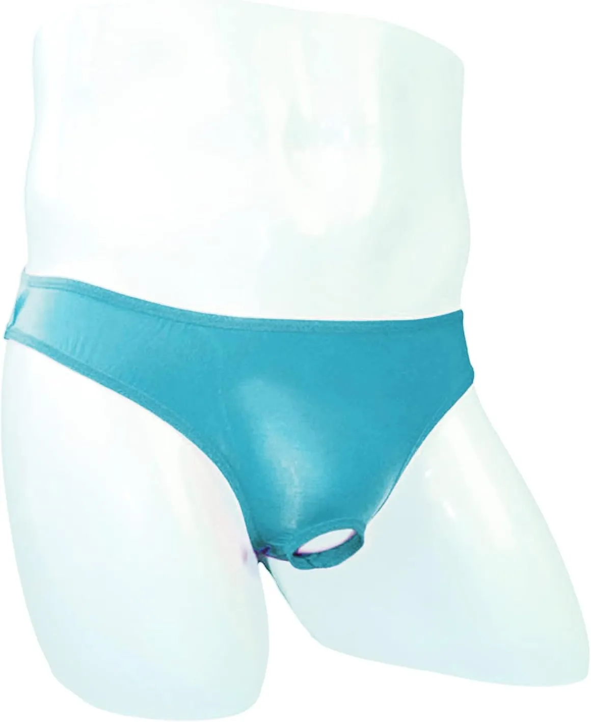 JEsilunmaMY Briefs Underwear for Men Low Rise Ice Silk Open Pouch Thong Bikini See Through Sexy Panties Underpants Swimwear