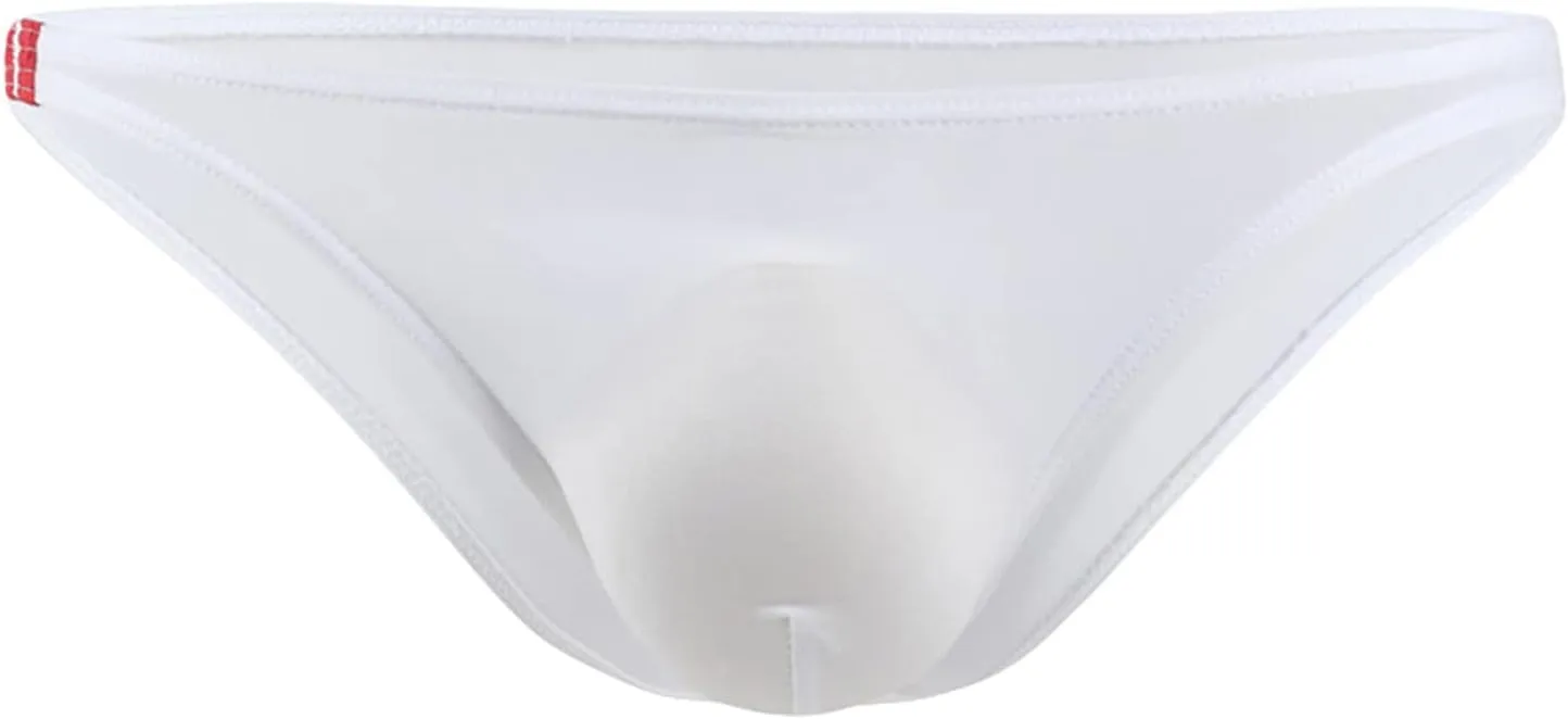 JEsilunmaMY Ice Silk Underwear for Men Low Rise Breathable Bulge Pouch Bikini Briefs See Through G-String Panties Swimwear