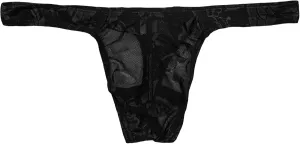 JEsilunmaMY Low Rise T-Back for Men See Through Lace Sheer Sissy G-String Panties Stretch Breathable Thongs Bikini Briefs