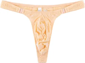 JEsilunmaMY Mens Ruched T-Back Thong Patent Leather Low Rise Bulge Pouch Underwear Soft Stretch G-String Briefs Under Panties