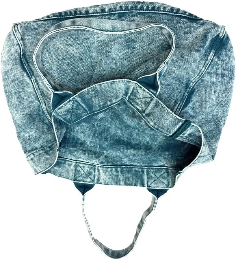 JHTPSLR Denim Tote Bag for Women Jeans Bag Vintage Denim Handbags Shoulder Bag Hand Tote Casual Vintage Preppy