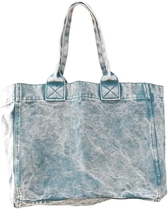 JHTPSLR Denim Tote Bag for Women Jeans Bag Vintage Denim Handbags Shoulder Bag Hand Tote Casual Vintage Preppy