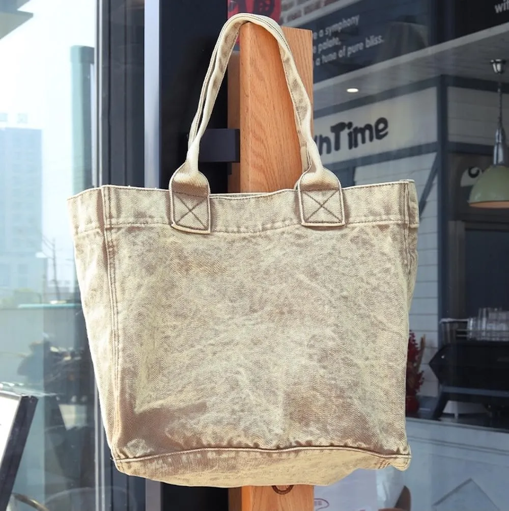 JHTPSLR Denim Tote Bag for Women Jeans Bag Vintage Denim Handbags Shoulder Bag Hand Tote Casual Vintage Preppy