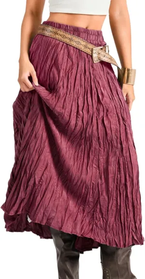 Kaei&Shi Pleated Midi Skirt,High Waisted A Line Flowy Boho Skirts for Women,Renaissance Costume Country Festival Vacation