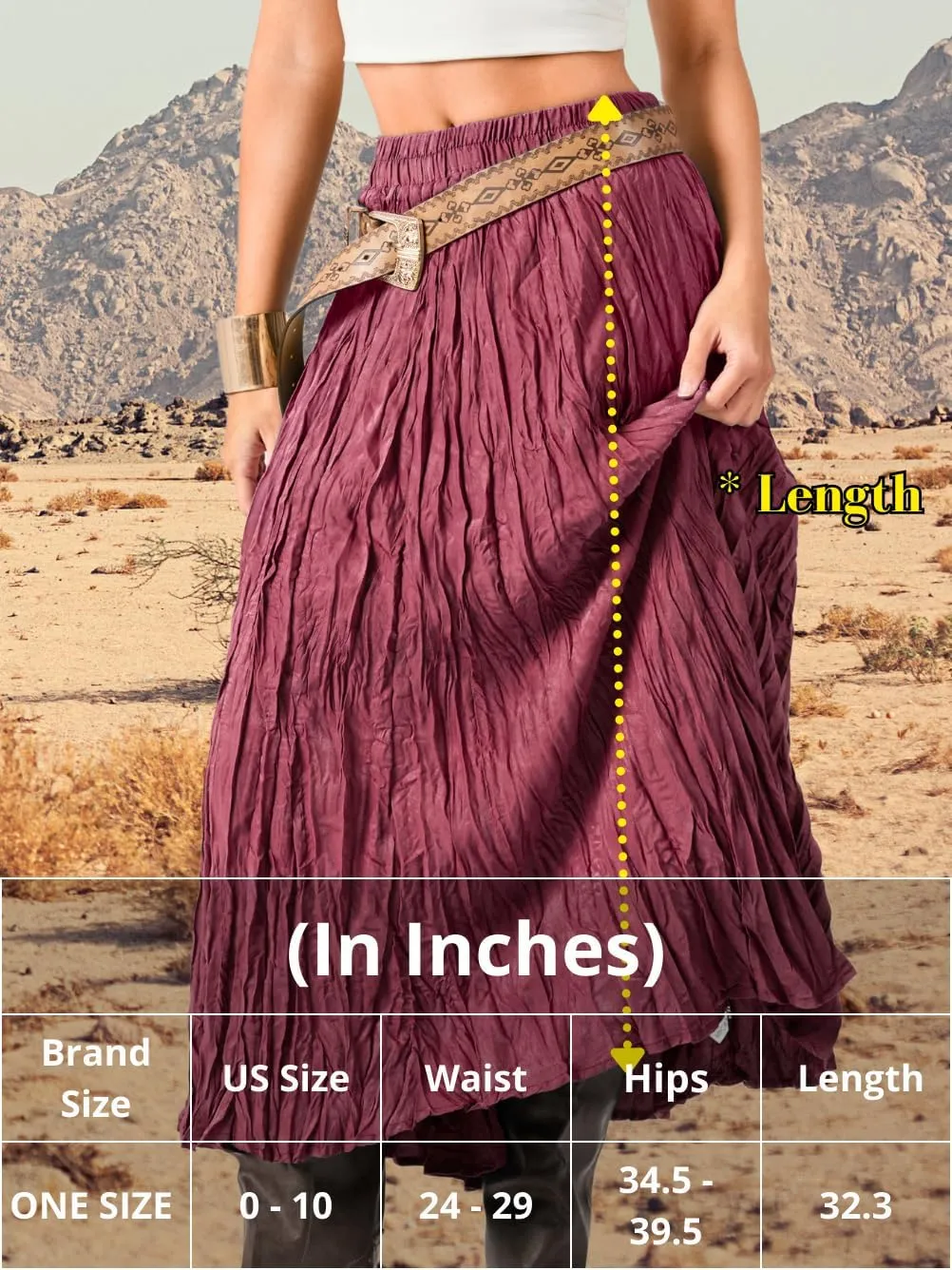 Kaei&Shi Pleated Midi Skirt,High Waisted A Line Flowy Boho Skirts for Women,Renaissance Costume Country Festival Vacation