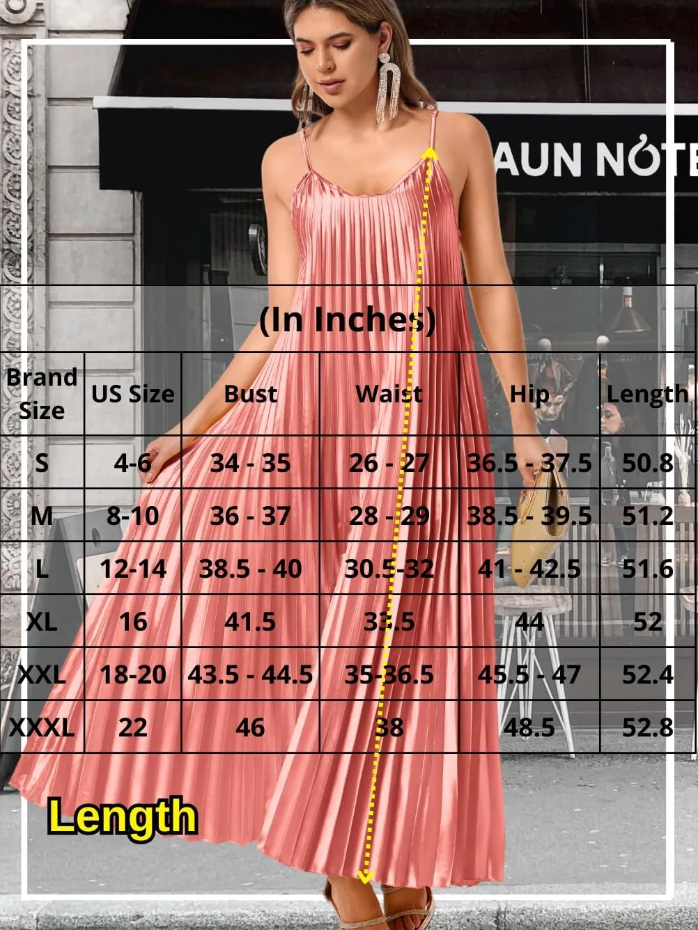Kaei&Shi Satin Pleated Dress,Spaghetti Strap Flowy Long Sundress for Women,Classy Beach Wedding Guest Dresses Cocktail Party