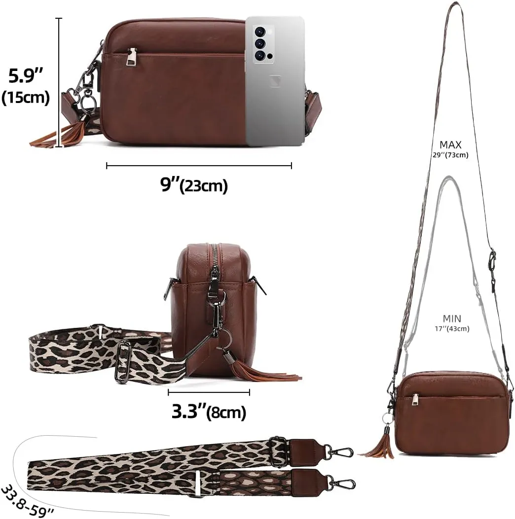 KL928 Small Crossbody Bag for Women, Soft FAUX Leather Cell Phone PurseAdjustable Strap Shoulder Handbags Wallet Purse