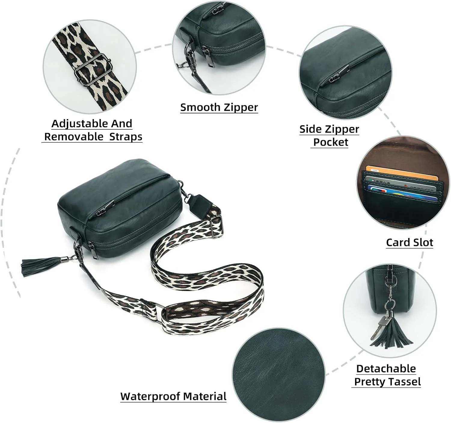 KL928 Small Crossbody Bag for Women, Soft FAUX Leather Cell Phone PurseAdjustable Strap Shoulder Handbags Wallet Purse