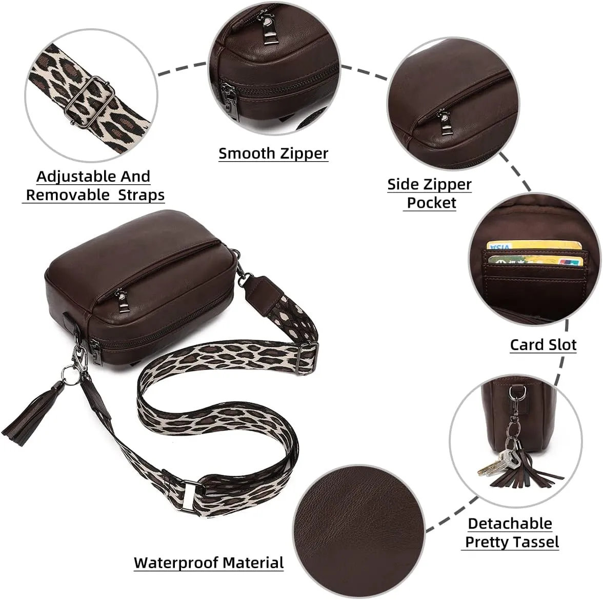 KL928 Small Crossbody Bag for Women, Soft FAUX Leather Cell Phone PurseAdjustable Strap Shoulder Handbags Wallet Purse