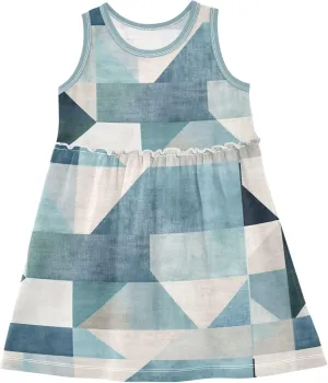 Little Girls Dress Sleeveless Casual Twirl Dresses Print Sundress for 2-8 Years