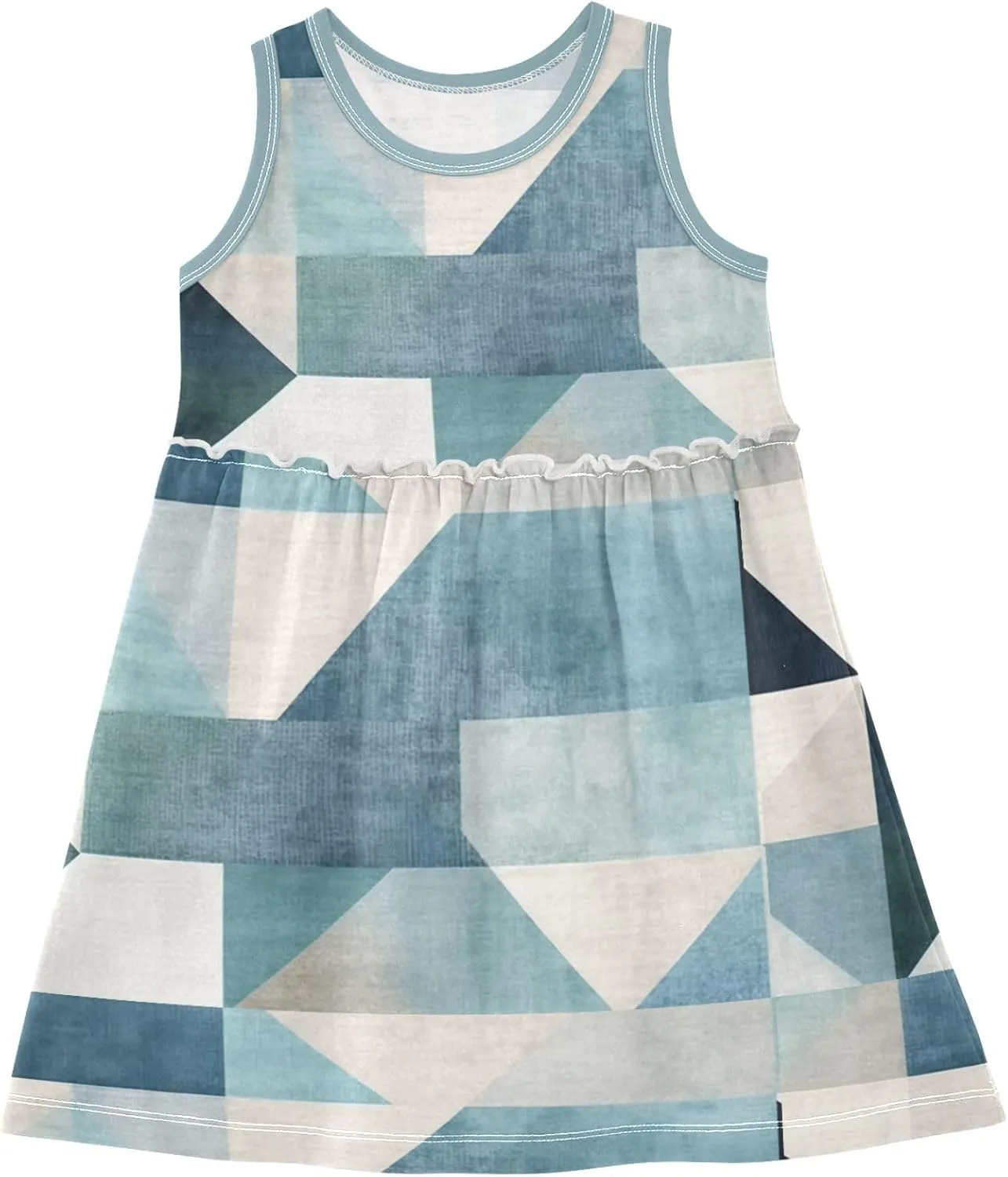 Little Girls Dress Sleeveless Casual Twirl Dresses Print Sundress for 2-8 Years