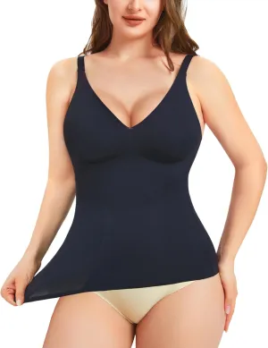 LODAY Compression Tank Tops for Women Tummy Control Shapewear Seamless Body Shaper Workout V-Neck Camisole Cami Tops