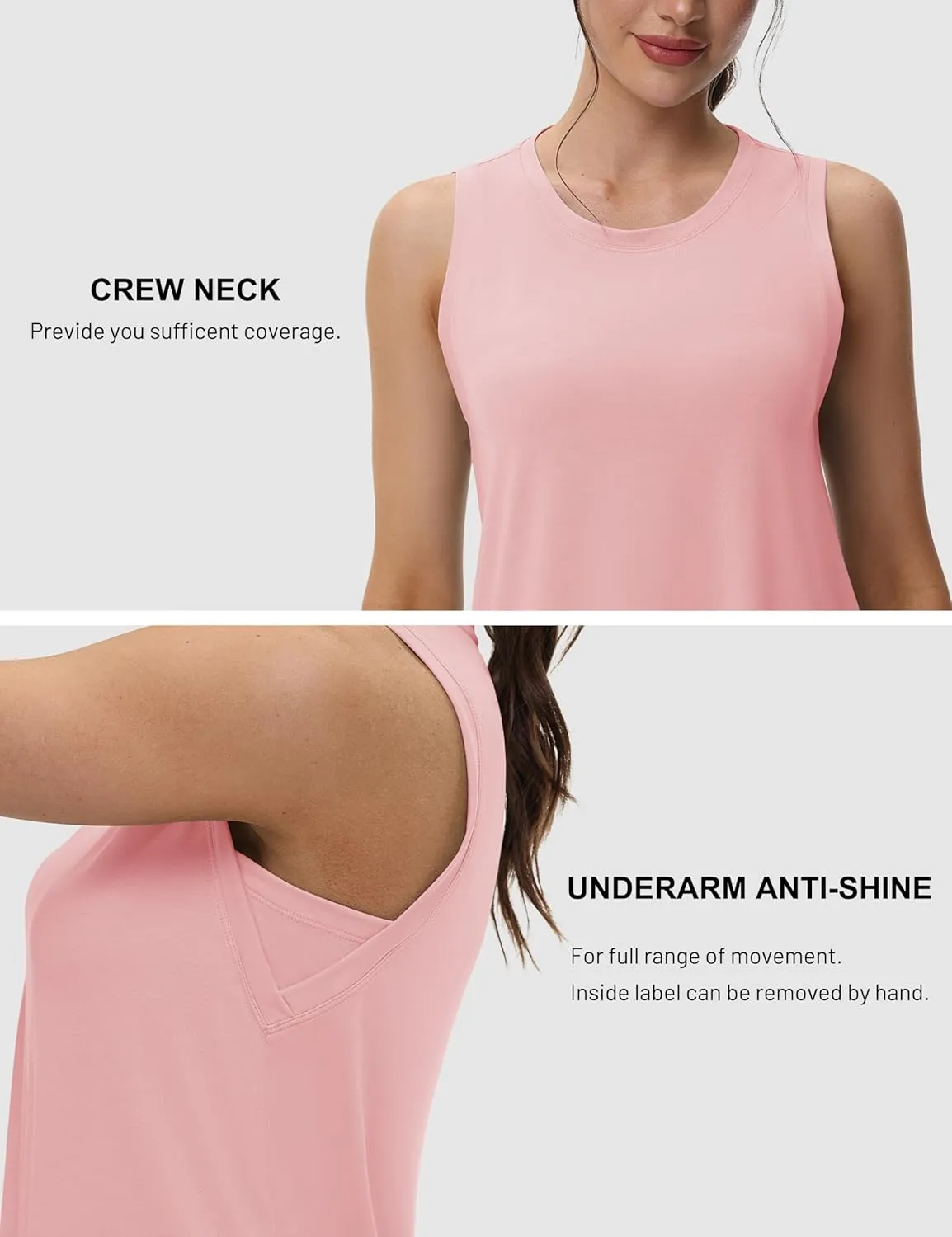 MAGCOMSEN Workout Tank Tops for Women Loose Fit Sleeveless Tops Breathable Lightweight Athletic Gym Runing Summer Shirts