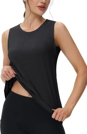MAGCOMSEN Workout Tank Tops for Women Loose Fit Sleeveless Tops Breathable Lightweight Athletic Gym Runing Summer Shirts