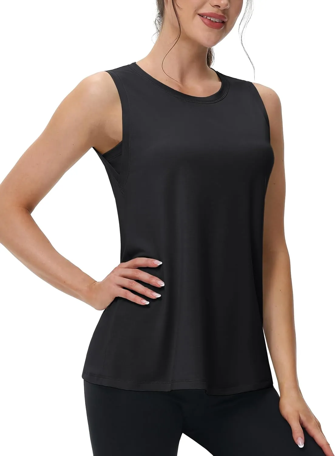 MAGCOMSEN Workout Tank Tops for Women Loose Fit Sleeveless Tops Breathable Lightweight Athletic Gym Runing Summer Shirts