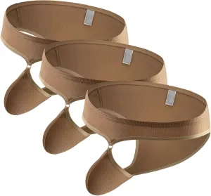 Maiyifu-GJ Men's Bulge Pouch Butt-Flaunting Thong Panties G-String See Throught Bikini Briefs Low Rise Ice Silk Underwear