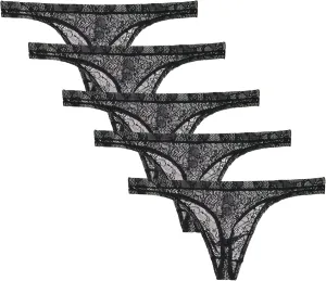 Maiyifu-GJ Men's Sexy G-String T-Back Underwear Mesh Frilly Sissy Low-Rise Bikini Briefs Sheer Lace Thong Panties
