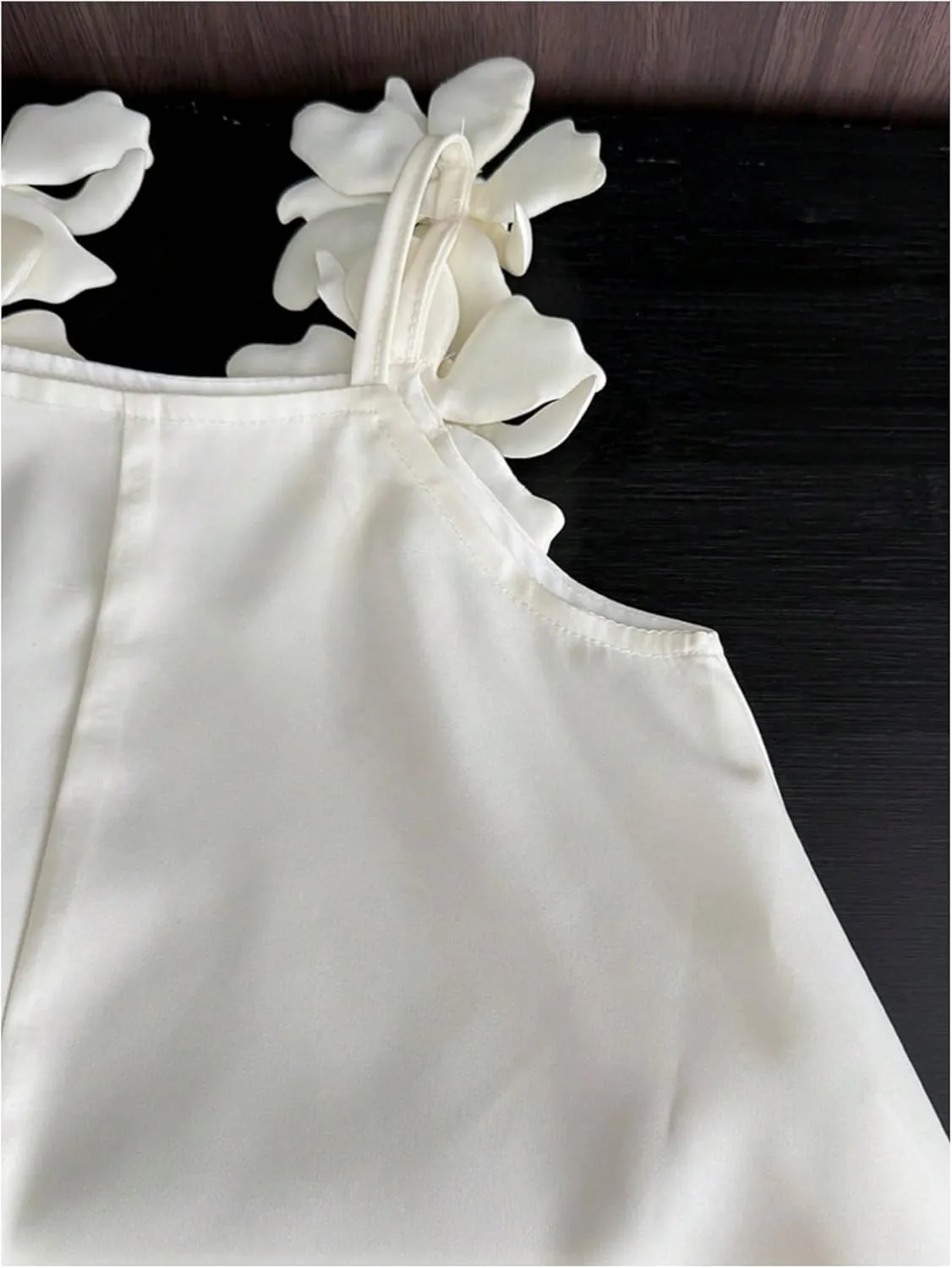 MakeMeChic Girl's 3D Floral A Line Cami Dress Ruffle Sleeveless Summer Mini Dresses