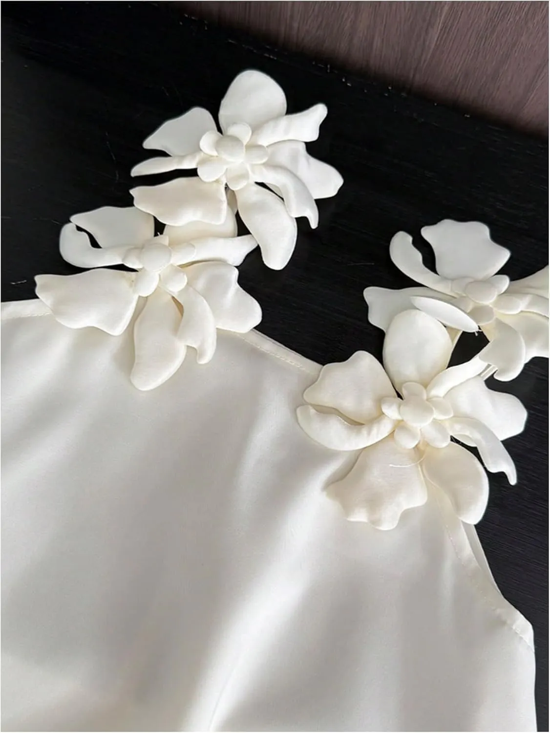 MakeMeChic Girl's 3D Floral A Line Cami Dress Ruffle Sleeveless Summer Mini Dresses