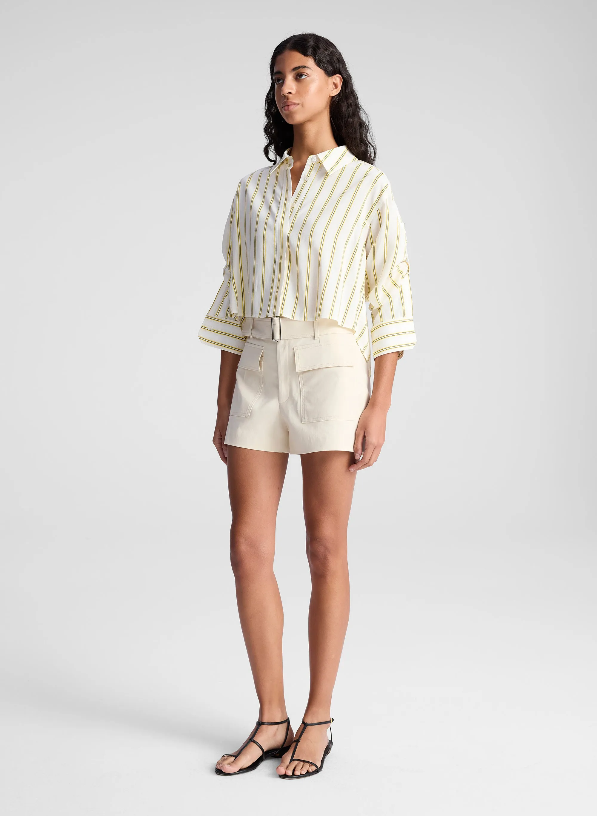 Maude Cropped Silk Shirt