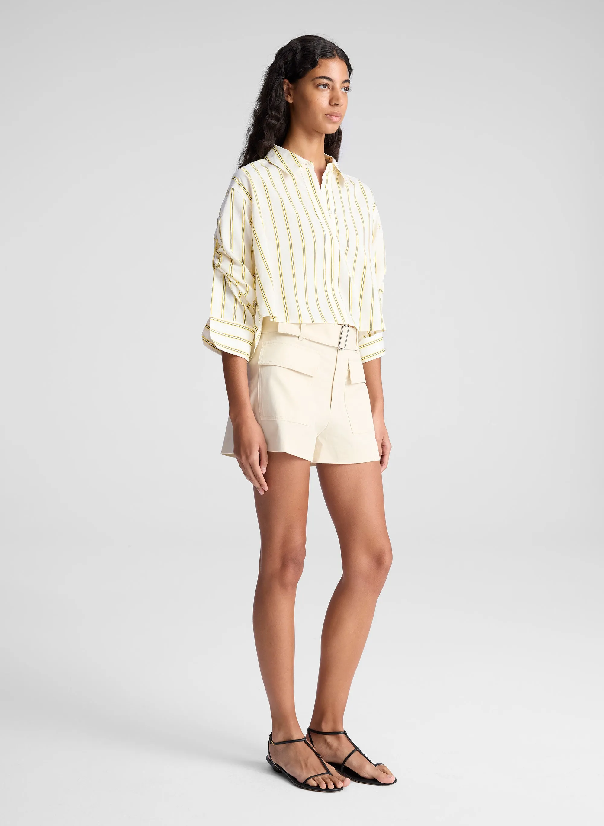 Maude Cropped Silk Shirt