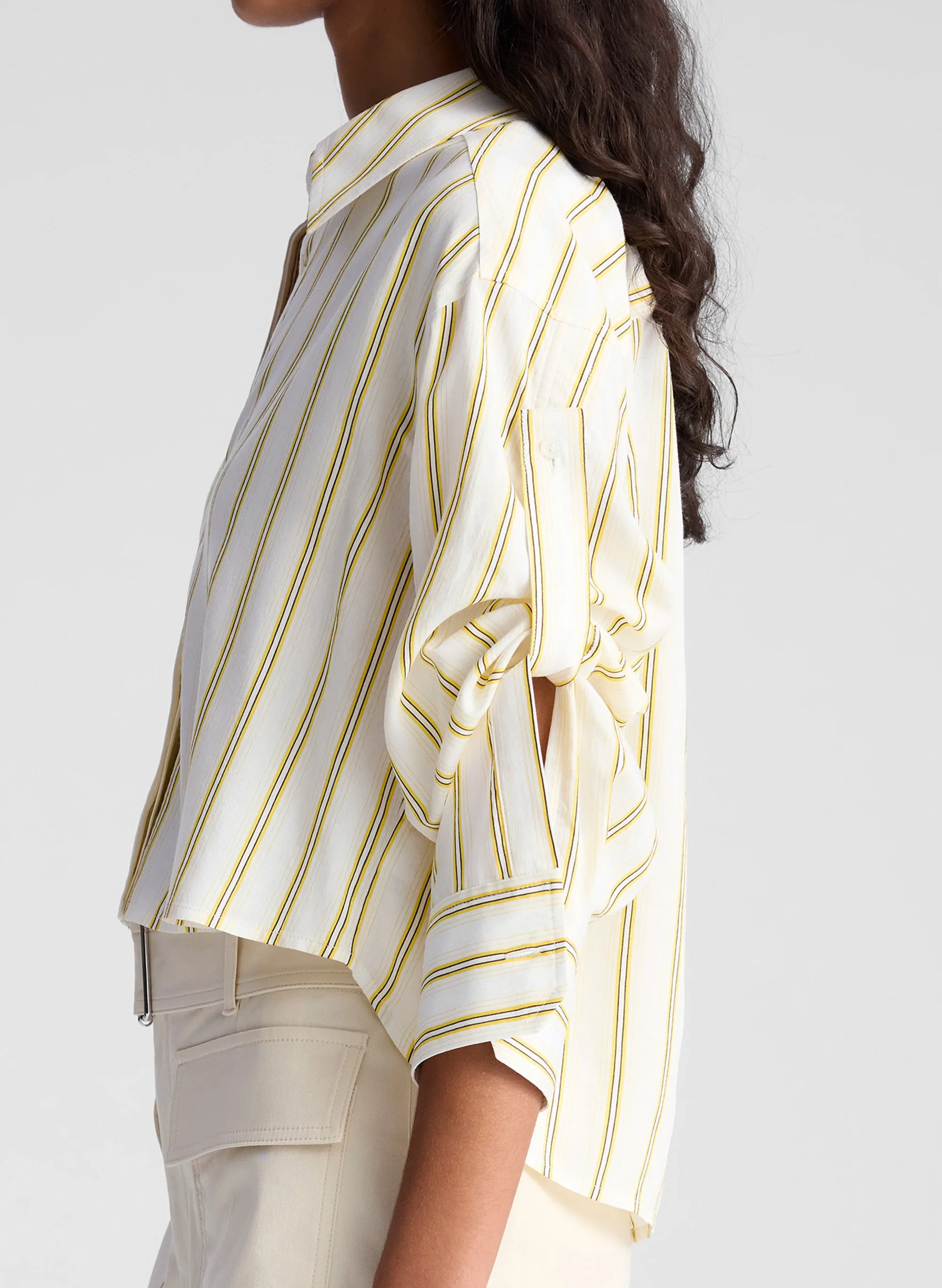 Maude Cropped Silk Shirt