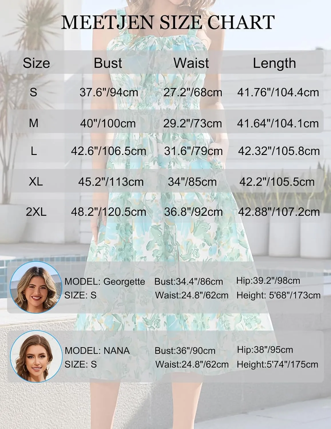 Meetjen Women's Floral Summer Beach Dress Midi Casual Wedding Guest Flowy 2025 Boho Vacation Sun Dresses with Pockets