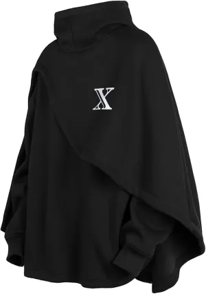 Men's Fashion Poncho Cape Cloak Hoodie Techwear Sweatshirts Unisex Lightweight Patchwork Hip Hop Casual Pullover