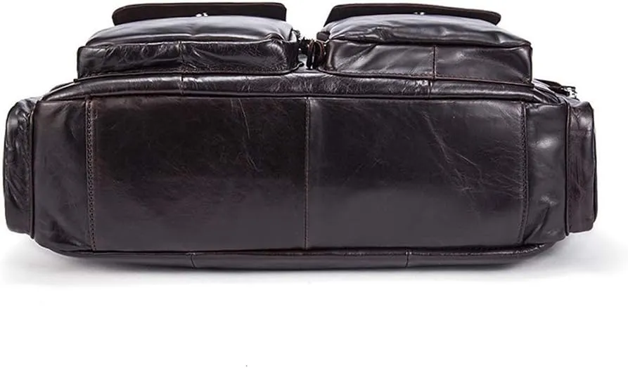 Men's Large Handmade Vintage Leather Briefcase Messenger Shoulder Bag