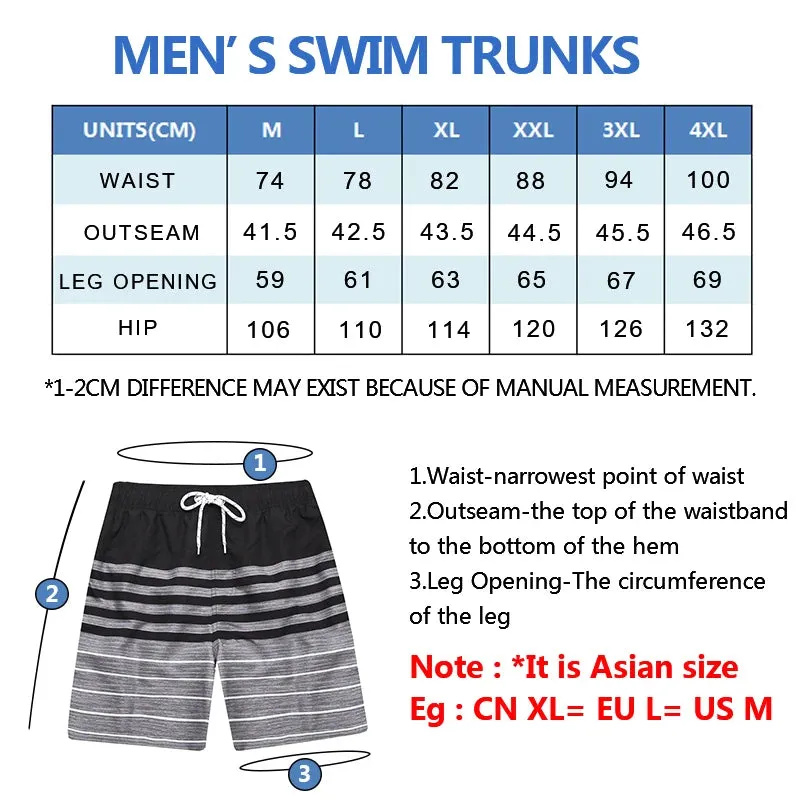 Men's Navy Blue Flamingo Print Swimwear Trunks