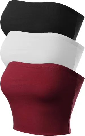 MixMatchy Women's Strapless Tube Tops Basic Bandeau Crop Sleeveless Backless Casual Sexy Going Out Tops Summer 2025