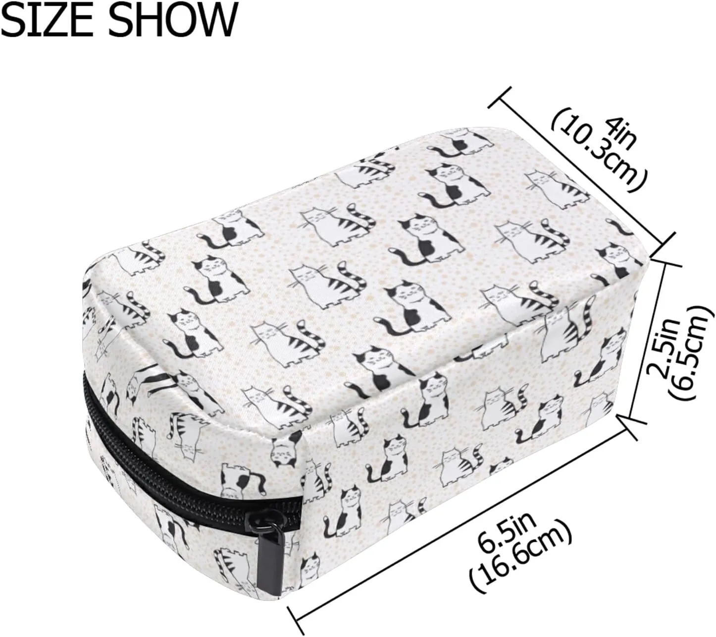 MNSRUU Small Cosmetic Bag for Girl Women Travel, Cartoon Cute Cat Makeup Toiletry Organizer Bags with Compartments