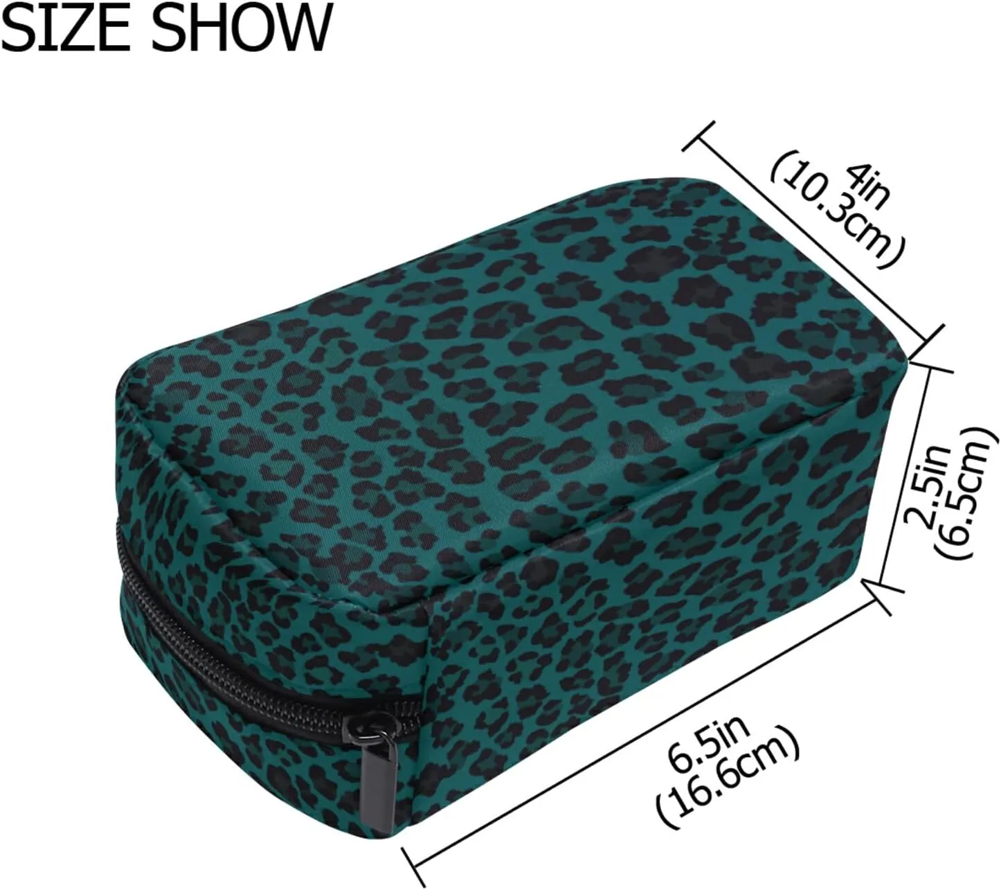 MNSRUU Small Cosmetic Bag for Girl Women Travel, Leopard Print Blue Makeup Toiletry Organizer Bags with Compartments
