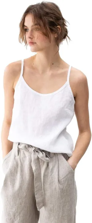 Namcyanly Womens Spaghetti Sleeveless Camisole Cotton Linen Tank Tops Solid Sling Tank Tops Vest Blouse Plus Size