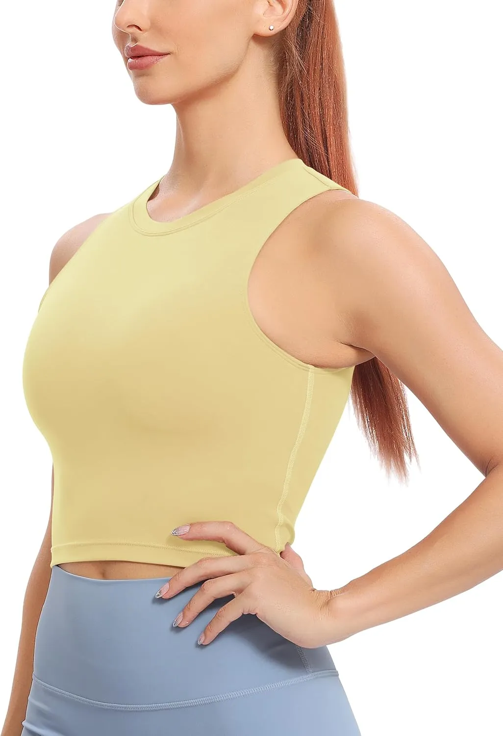 Natural Feelings Nudi Sports Bras for Women Removable Padded Yoga Tank Tops Sleeveless Fitness Workout Crop Tops