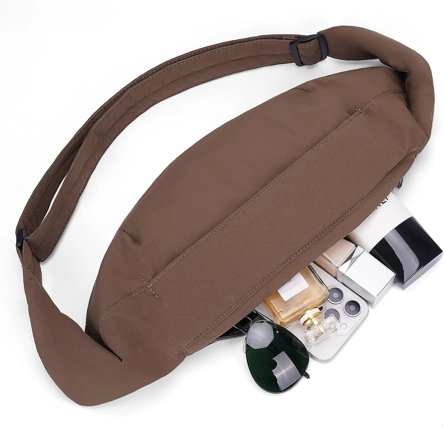 Nylon Crescent Crossbody Bag,Fanny Pack for Women Men Trendy Crossbody Sling Bags Dumpling Bag Travel Purses Belt Bags