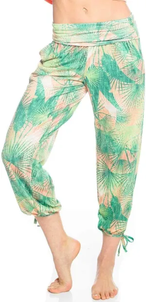 Onzie Hot Yoga Gypsy Pants 212 Retro Palm, L, Retro Palm